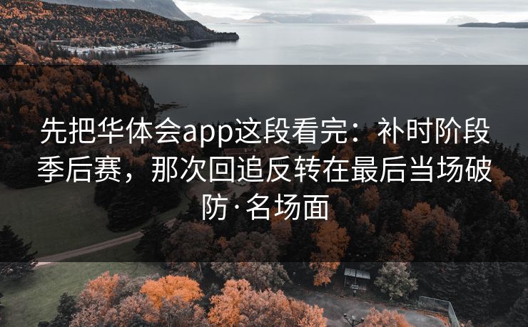 先把华体会app这段看完:补时阶段季后赛,那次回追反转在最后当场破防·名场面 先把华体会app这段看完:补时阶段季后赛,那次回追反转在最后当场破防·名场面